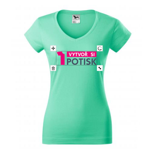 Damen T-Shirt V-Ausschnitt 1 damen t-shirt v-ausschnitt druck