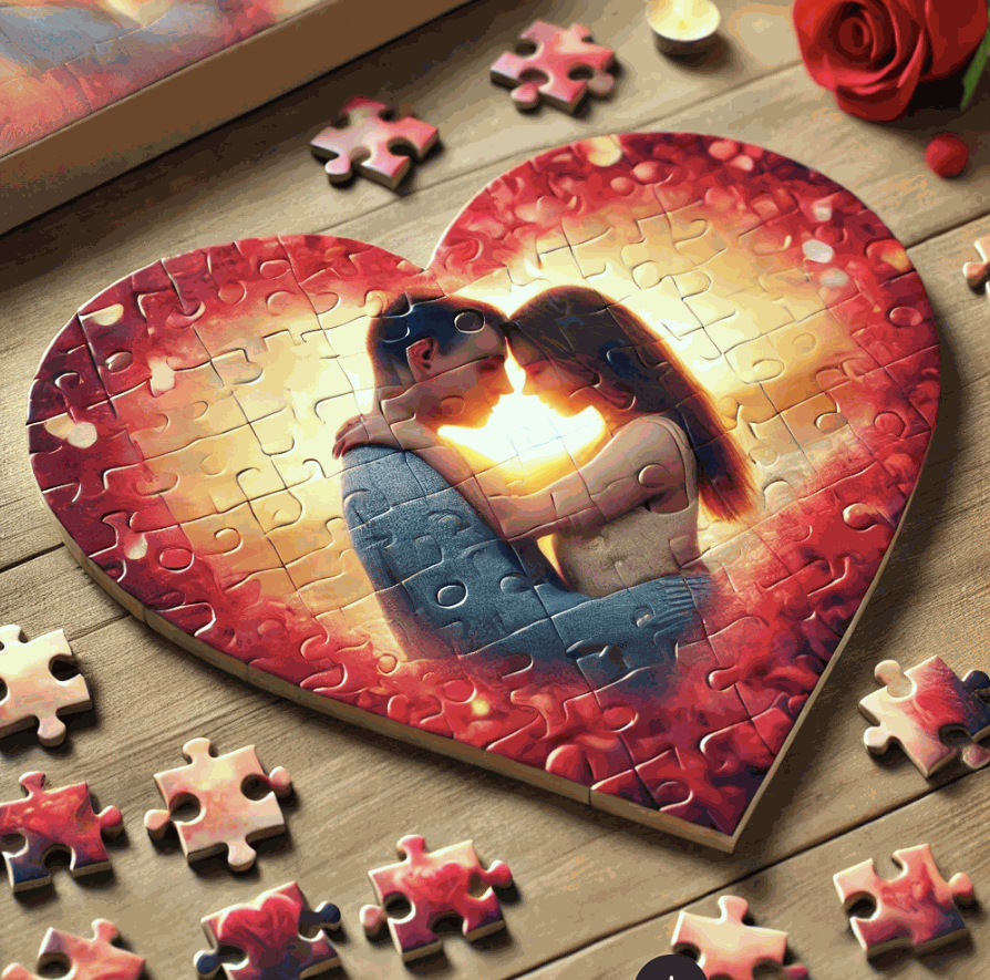 Puzzle Herz mit eigenem Druck