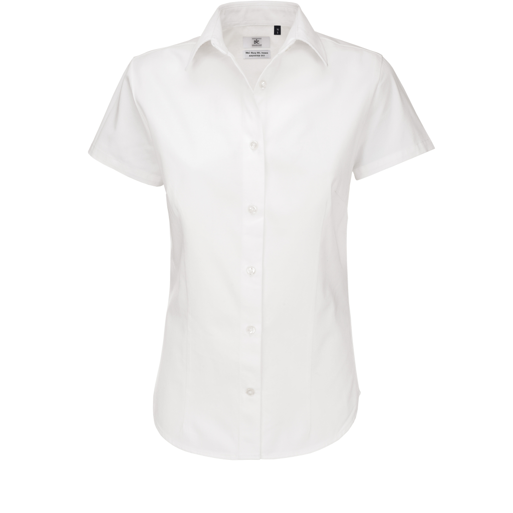 Köperbluse mit kurzen Ärmeln B&C | Sharp SSL /women 1 Köperbluse mit kurzen Ärmeln B&C | Sharp SSL /women