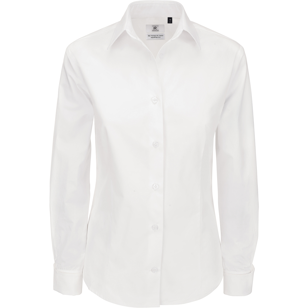 Popeline-Bluse mit langen Ärmeln B&C | Heritage LSL /women 1 Popeline-Bluse mit langen Ärmeln B&C | Heritage LSL /women