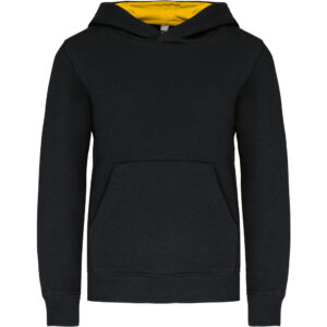 Kinder-Kontrast-Kapuzenpullover Kariban | K 453