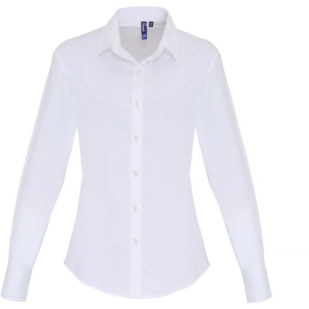 Elastische Popeline-Bluse mit langen Ärmeln Premier | PR 344 1 Elastische Popeline-Bluse mit langen Ärmeln Premier | PR 344