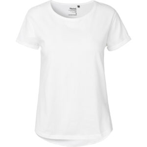 Damen Bio-T-Shirt mit umgeschlagenen Ärmeln Neutral | O 80012