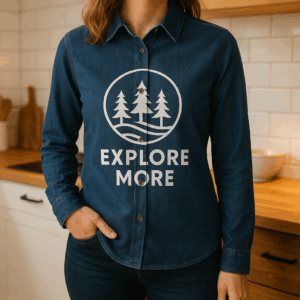 Denim-Köperbluse mit langen Ärmeln B&C | DNM Vision /women 2 Denim-Köperbluse mit langen Ärmeln B&C | DNM Vision /women