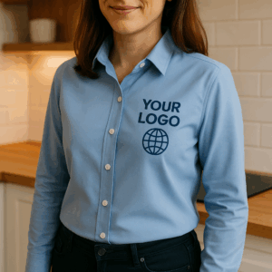 Oxford gestreifte Bluse mit langen Ärmeln Premier | PR 338 2 Oxford gestreifte Bluse mit langen Ärmeln Premier | PR 338