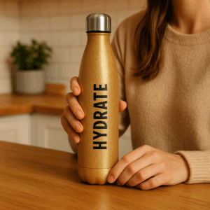 Glitzernde Thermoflasche 500 ml mit individueller Gravur 2 Glitzernde Thermoflasche 500 ml mit individueller Gravur