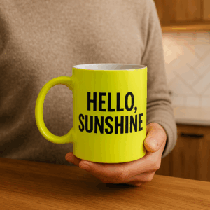 Fluoreszierende Tasse Gelb Matt 2 Fluoreszierende Tasse Gelb Matt
