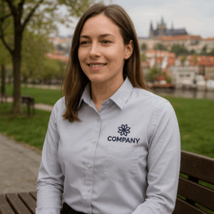 Popeline-Bluse "Jessica" mit langen Ärmeln Kariban | K 549 3 Popeline-Bluse "Jessica" mit langen Ärmeln Kariban | K 549