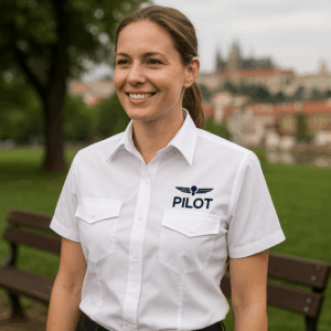 Pilotbluse mit kurzen Ärmeln Premier | PR 312 3 Pilotbluse mit kurzen Ärmeln Premier | PR 312