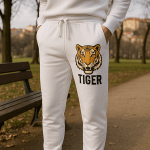Jogginghose aus Bio-IC-Baumwolle "Tiger" Neutral | T 74002 3 Jogginghose aus Bio-IC-Baumwolle "Tiger" Neutral | T 74002