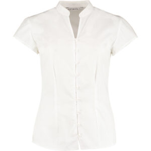 Popeline-Bluse mit Mao-Kragen Kustom Kit | KK 727